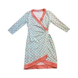 J. McLaughlin Geometric Faux Wrap Dress Size Small